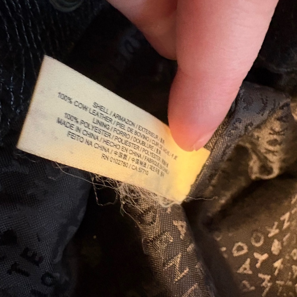 Kate Spade Flap Backpack Black Pebbled Leather Drawstring Bag - Picture 7 of 7